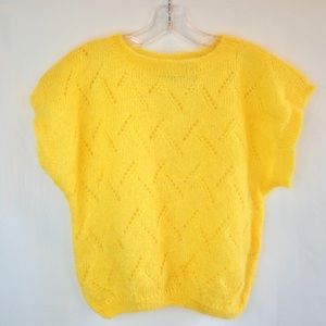 VTG Sunshine Yellow Sweater by Jeanne Pierre Small